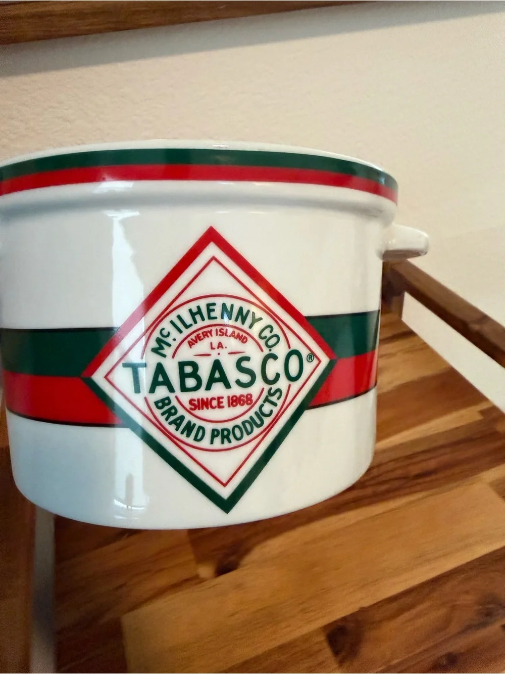 Vintage Tabasco Brand Ceramic Crock with Lid